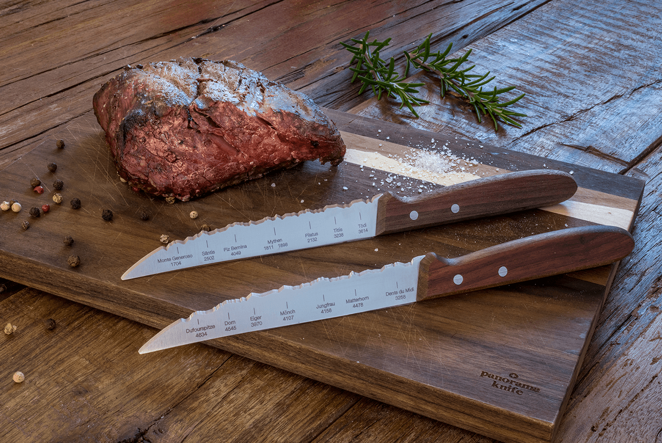 Best of Switzerland, SteakmesserSet XL Panoramaknife Schweiz